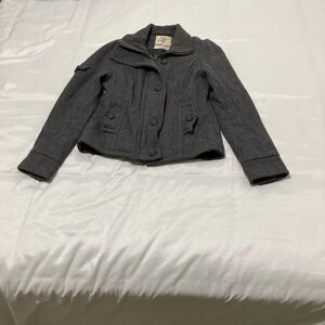 Urban Behavior Wool Blend Coat Gray Womens M Classic Button Pockets Lined